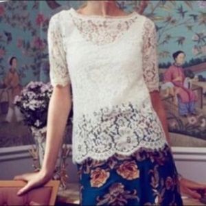 Anthro Vanessa Virginia Elysian Lace Top